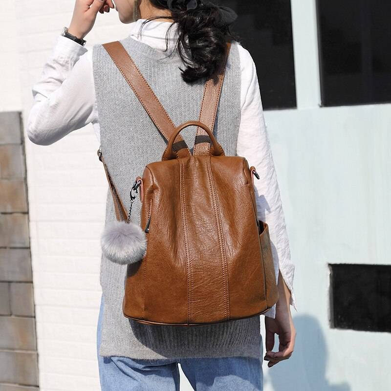 Anti-Theft Multifunction Leather Backpack Backpacks & Bags Anti-Theft Multifunction Leather Backpack Backpacks & Bags