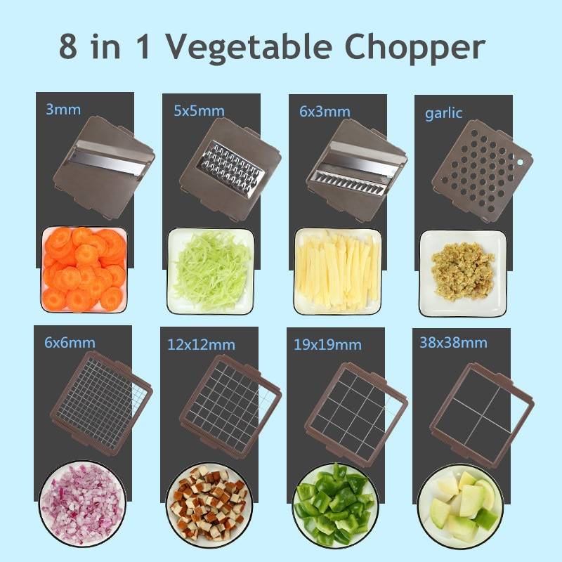 Vegetable Chopper With 8 Replaceable Cutters Home Goods Vegetable Chopper With 8 Replaceable Cutters Home Goods