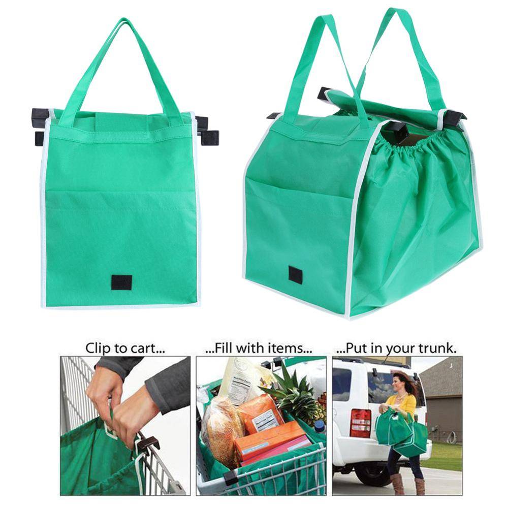 Clip-To-Cart Foldable Shopping Handbags Backpacks & Bags Clip-To-Cart Foldable Shopping Handbags Backpacks & Bags