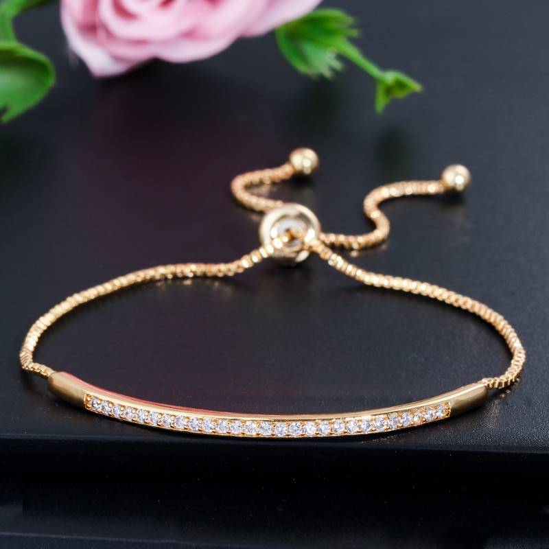 Adjustable Stackable Cubic Zirconia Delicate Bracelet Jewelry Adjustable Stackable Cubic Zirconia Delicate Bracelet Jewelry