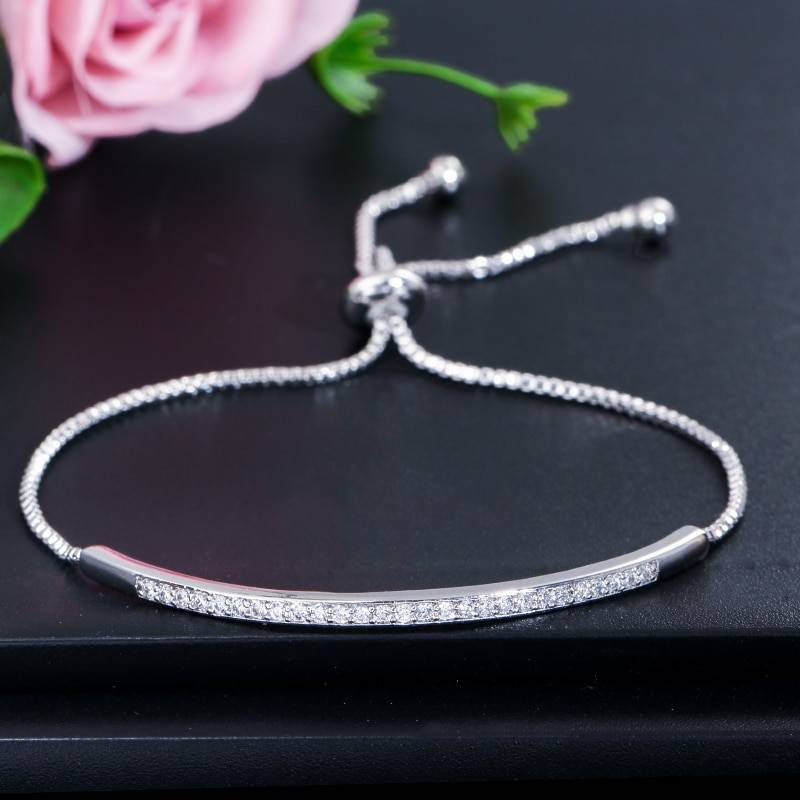 Adjustable Stackable Cubic Zirconia Delicate Bracelet Jewelry Adjustable Stackable Cubic Zirconia Delicate Bracelet Jewelry