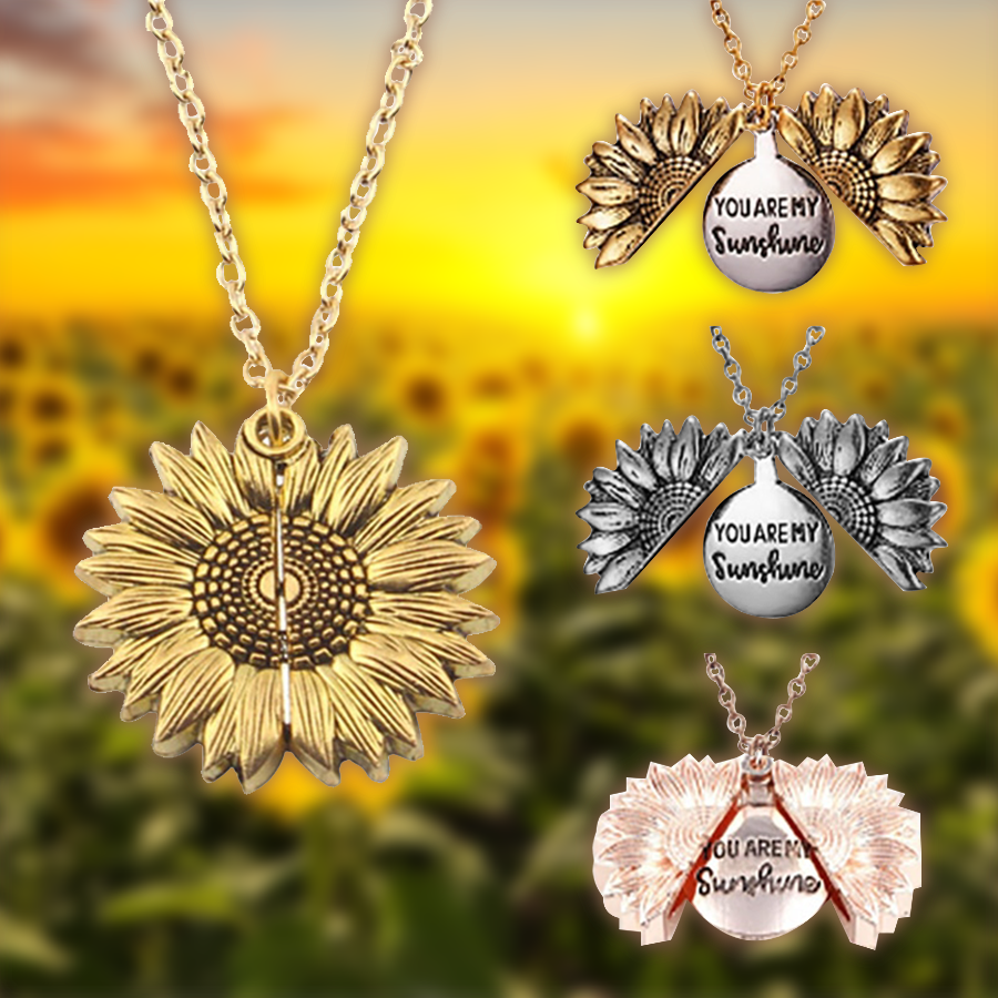 You Are My Sunshine Sunflower Pendant Necklace Jewelry You Are My Sunshine Sunflower Pendant Necklace Jewelry