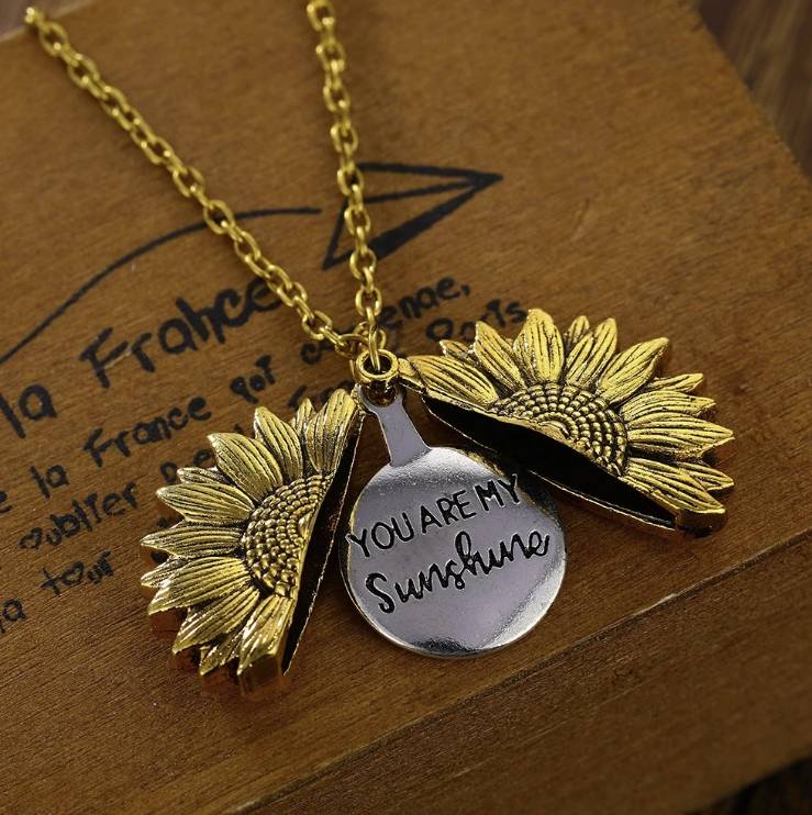 You Are My Sunshine Sunflower Pendant Necklace Jewelry You Are My Sunshine Sunflower Pendant Necklace Jewelry