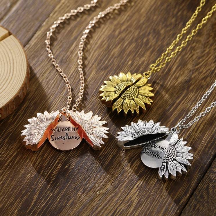 You Are My Sunshine Sunflower Pendant Necklace Jewelry You Are My Sunshine Sunflower Pendant Necklace Jewelry