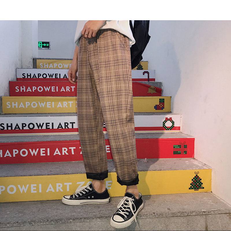 Streetwear Casual Plaid Joggers Apparel Streetwear Casual Plaid Joggers Apparel