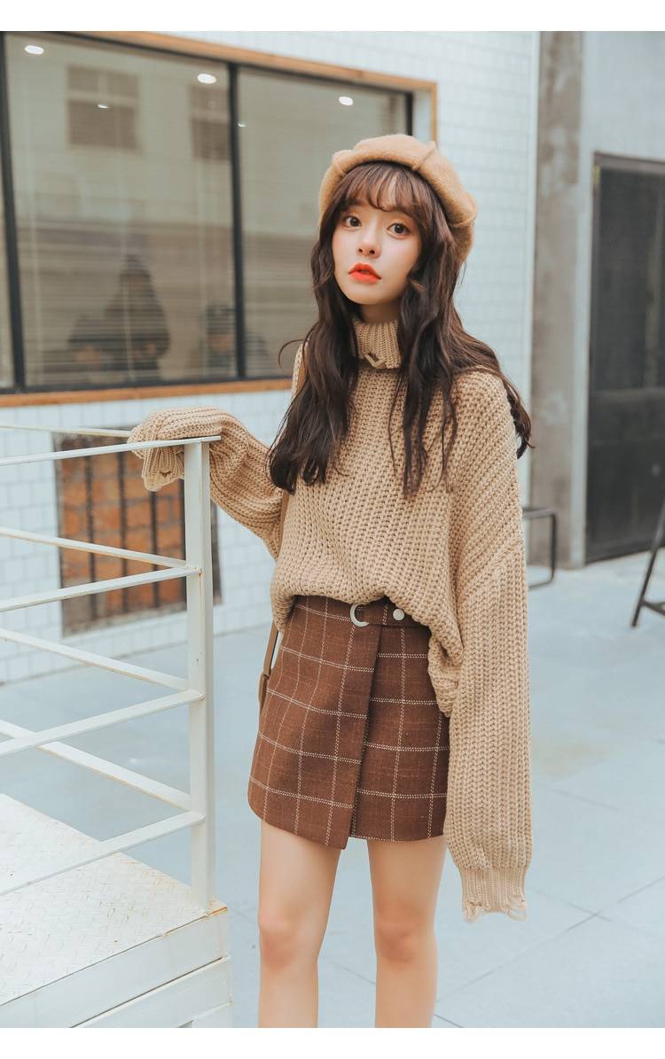 Woolen Vintage Plaid Skirt Apparel Woolen Vintage Plaid Skirt Apparel