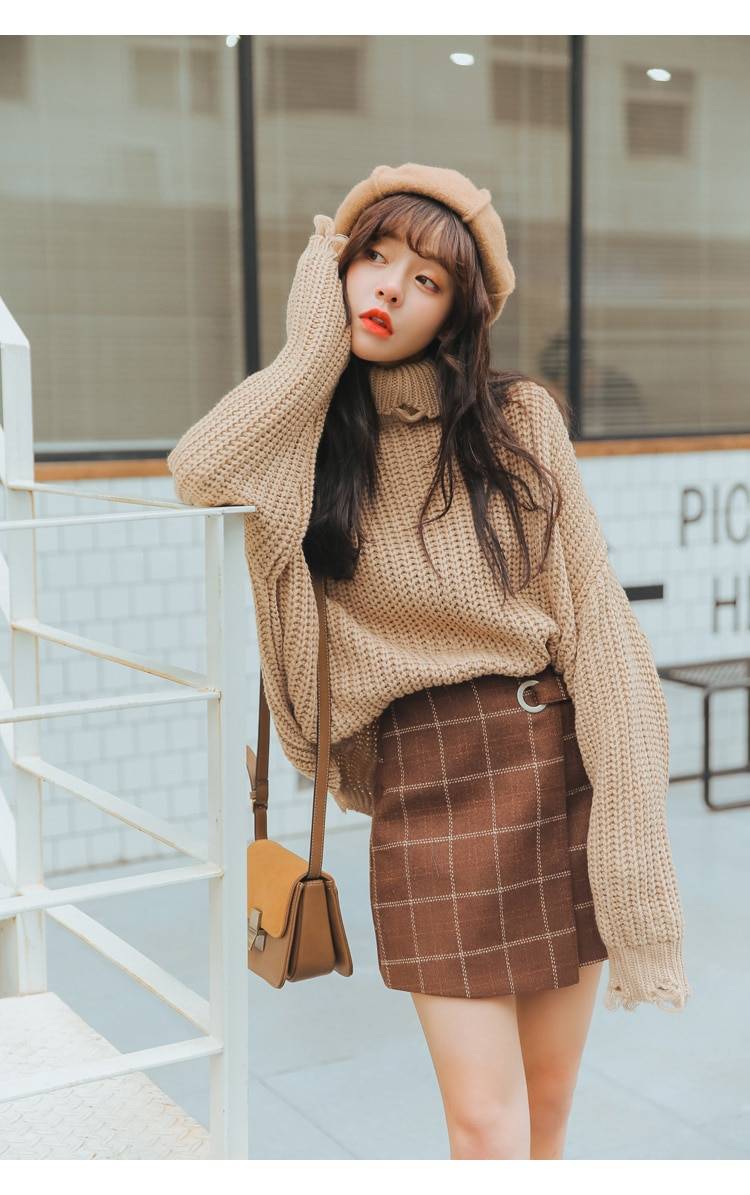 Woolen Vintage Plaid Skirt Apparel Woolen Vintage Plaid Skirt Apparel