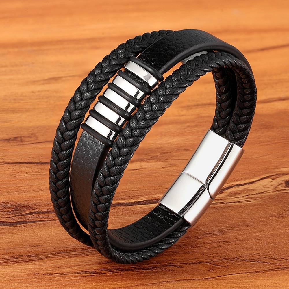 Stylish Genuine Leather Bracelets For Men Jewelry Stylish Genuine Leather Bracelets For Men Jewelry